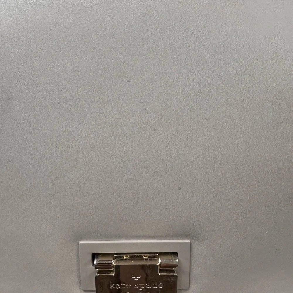 Kate Spade New York Light Gray Leather Top Handle Satchel Crossbody